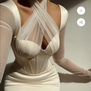 Miss circle Jocelynn Satin Mesh Long Corset Dress